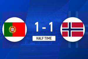 中场战报：葡萄牙与挪威战平1-1，阿耶尔上演神来之笔，坎塞洛